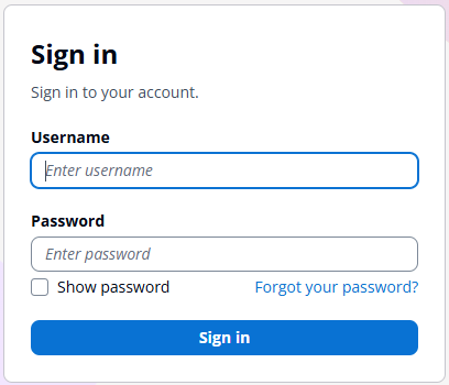 Sign in dialog with Forgot your password